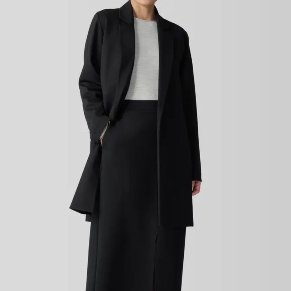 NWT Eileen Fisher Blazer Black Open Front